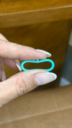 Anel Silicone Azul Turquesa Moissanite Prata 925