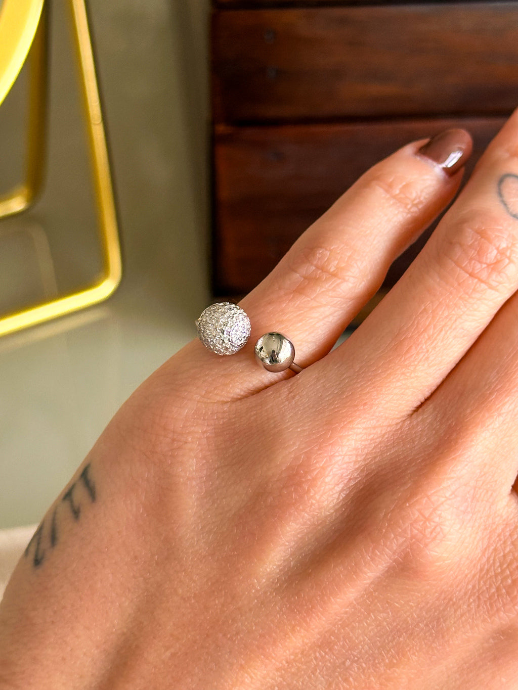 Anel Celine Prata 925 - “pinky ring”