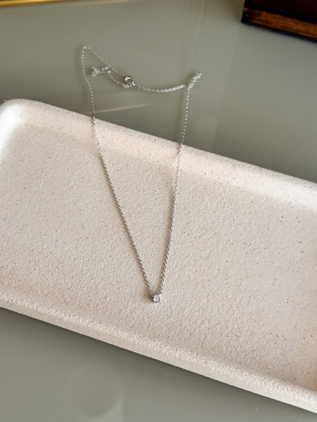 Colar Clair Zircônia Cristal 3mm Prata 925
