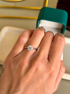 Anel Solitário Moissanite 6,5mm Prata 925
