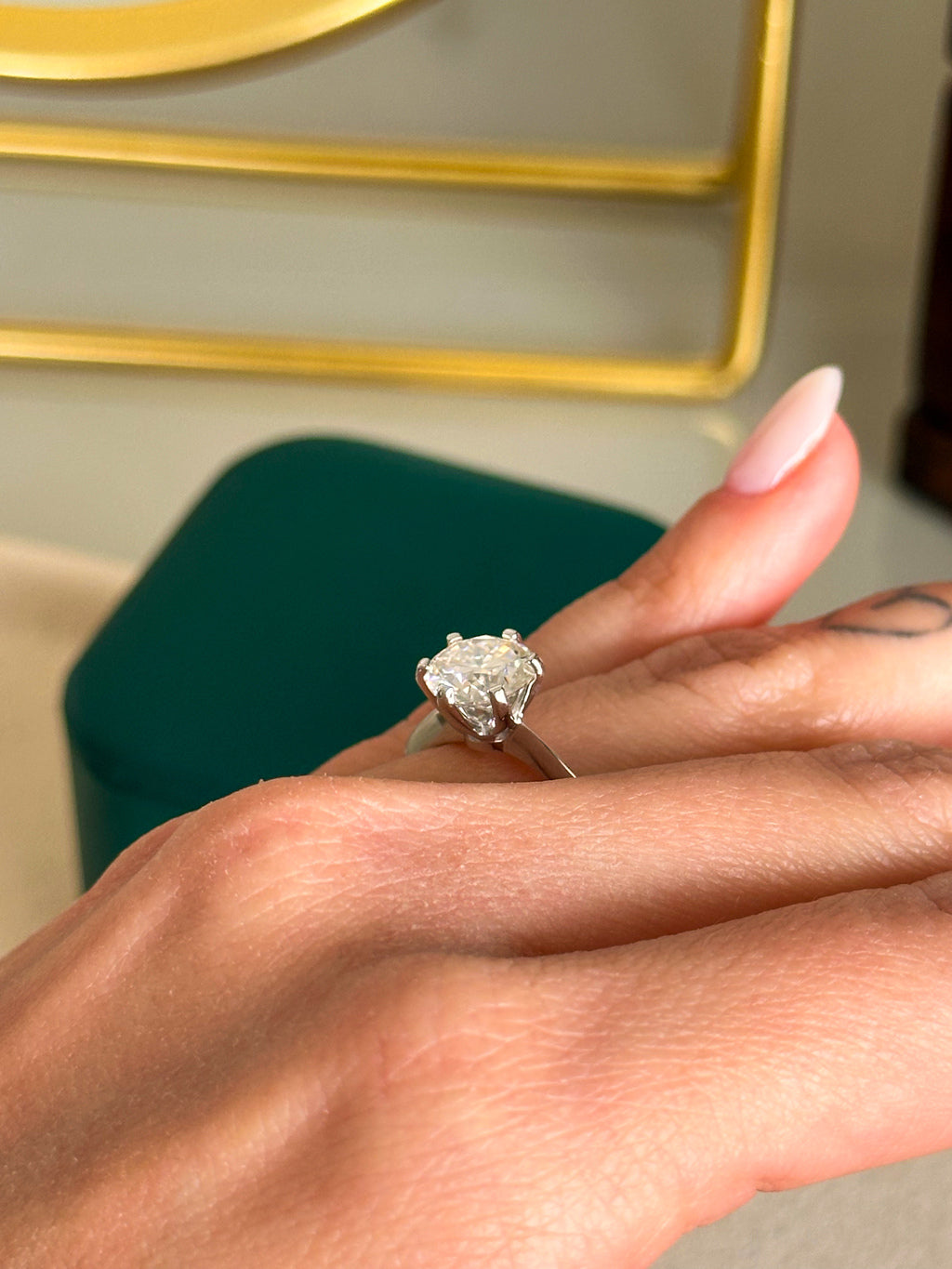 Anel Solitário Moissanite 8mm Prata 925