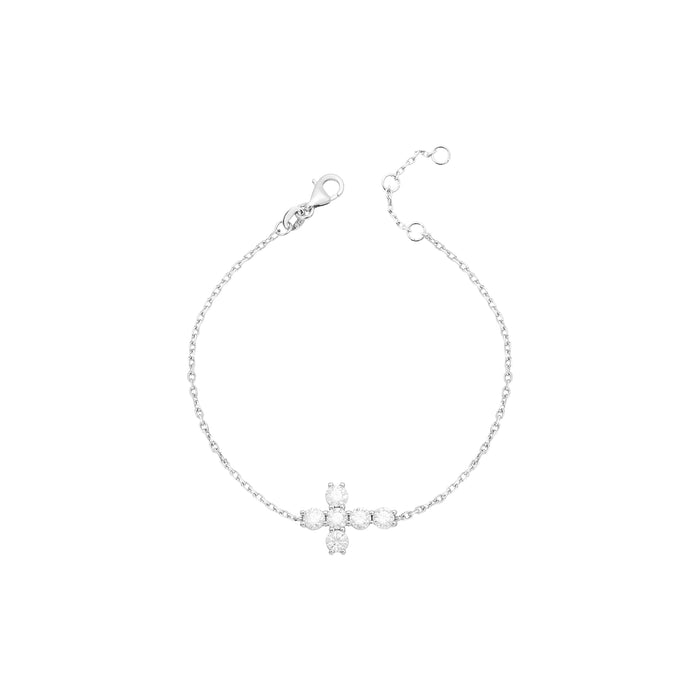 Pulseira Cruz Moissanite Prata 925
