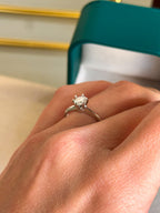 Anel Solitário Moissanite 5mm Prata 925