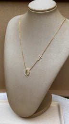 Colar Medalha Nossa Senhora com Cruz Moissanite Prata 925