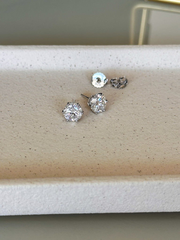 Brinco Esme Moissanite 10mm Prata 925