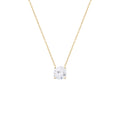 Colar Clair Zircônia Cristal 3mm Prata 925