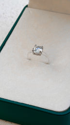 Anel Solitário Nylon 2ct Moissanite Prata 925