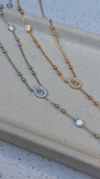 Colar Terço Moissanite Prata 925