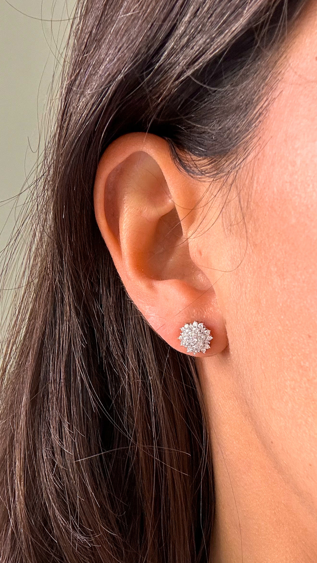 Brinco Flor Moissanite Prata 925