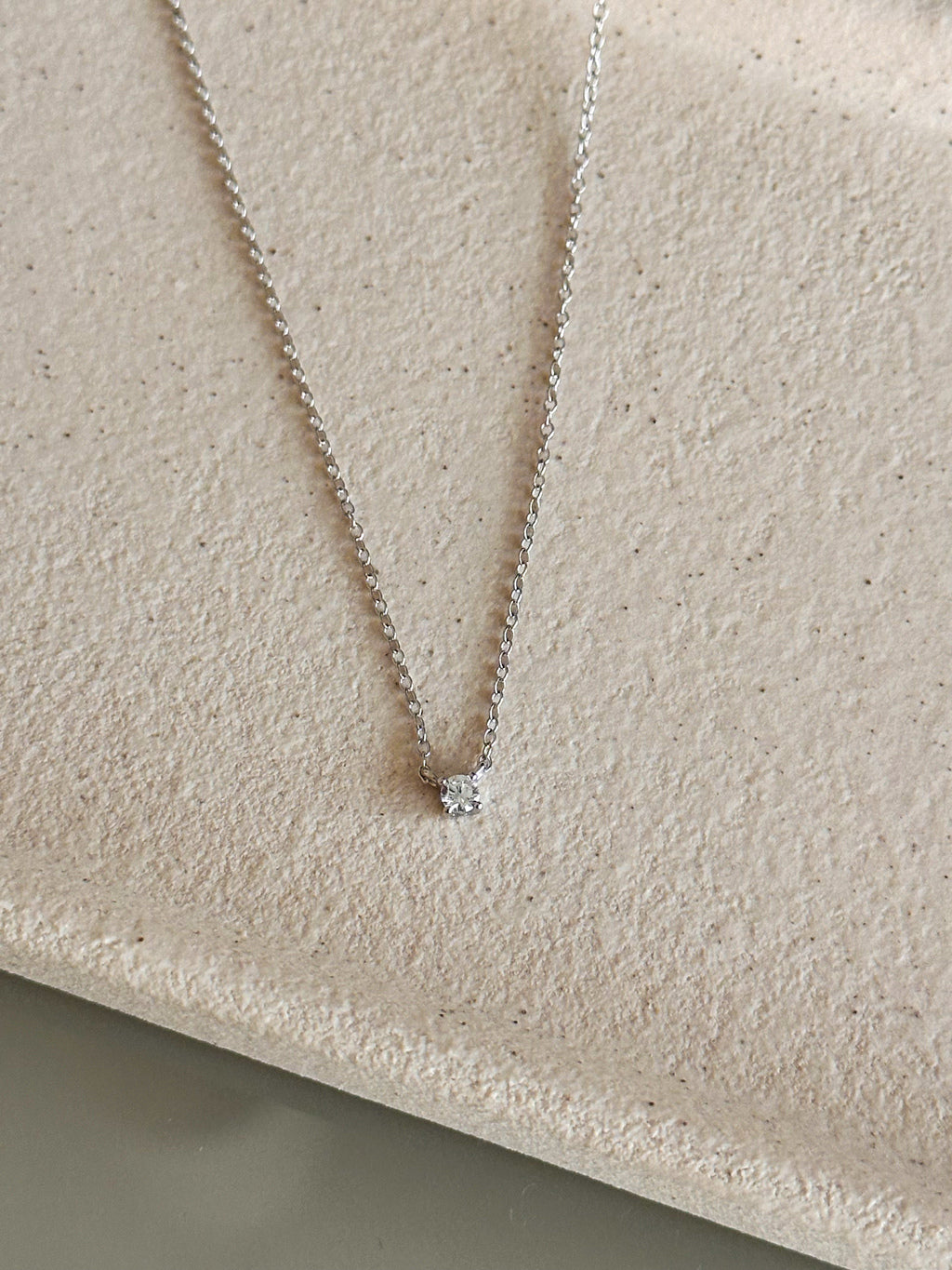 Colar Clair Zircônia Cristal 3mm Prata 925