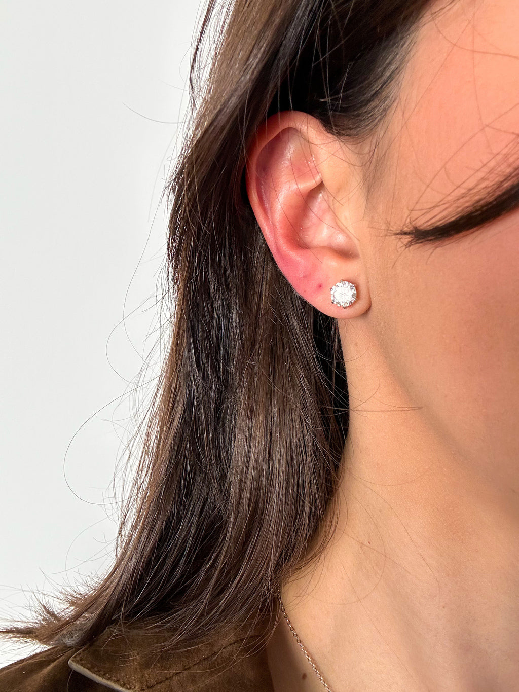 Brinco Esme Moissanite 6,5mm Prata 925