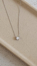 Colar Clair Zircônia Cristal 6mm Prata 925
