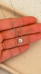 Colar Clair Zircônia Cristal 6mm Prata 925