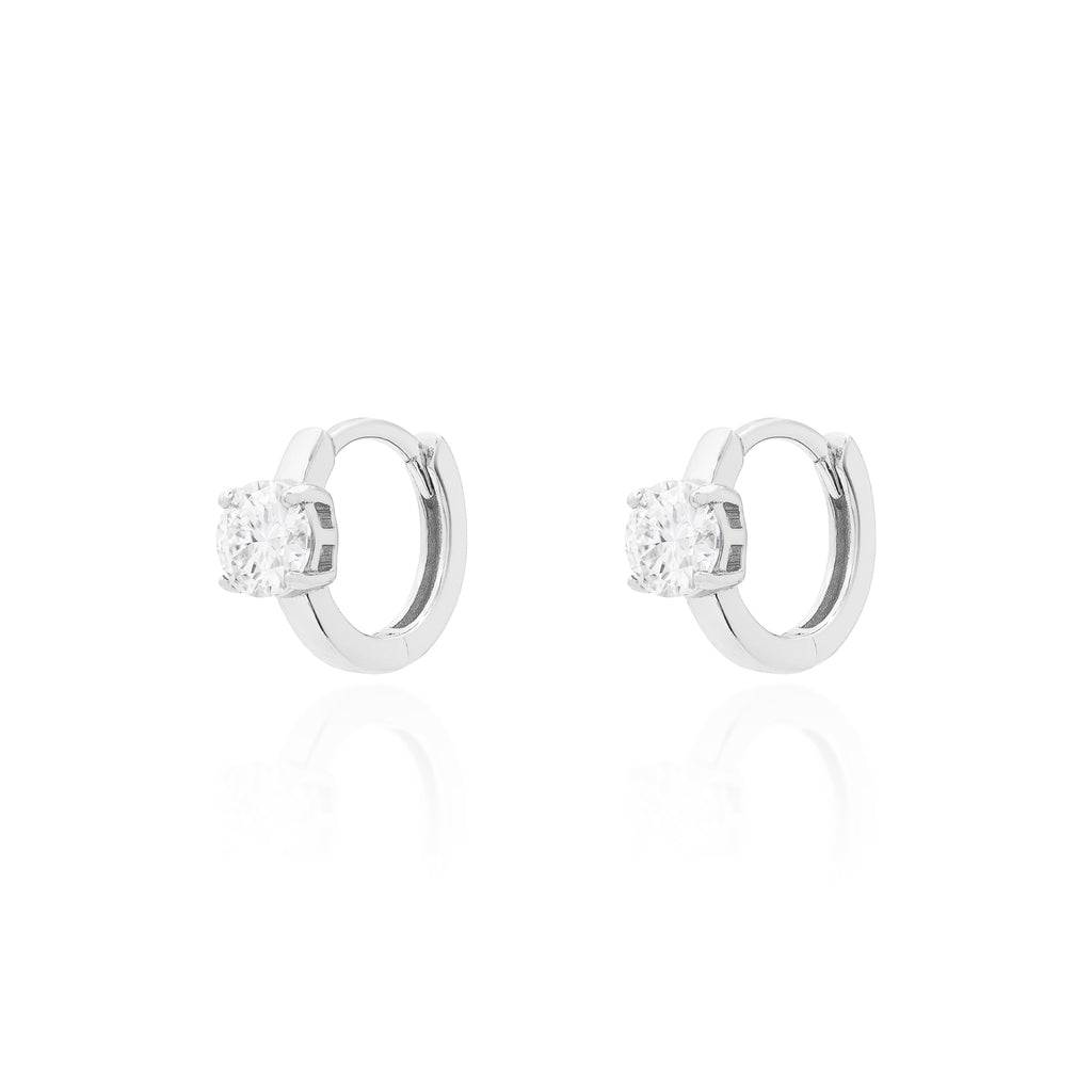 Brinco Argola Nick Moissanite Prata 925