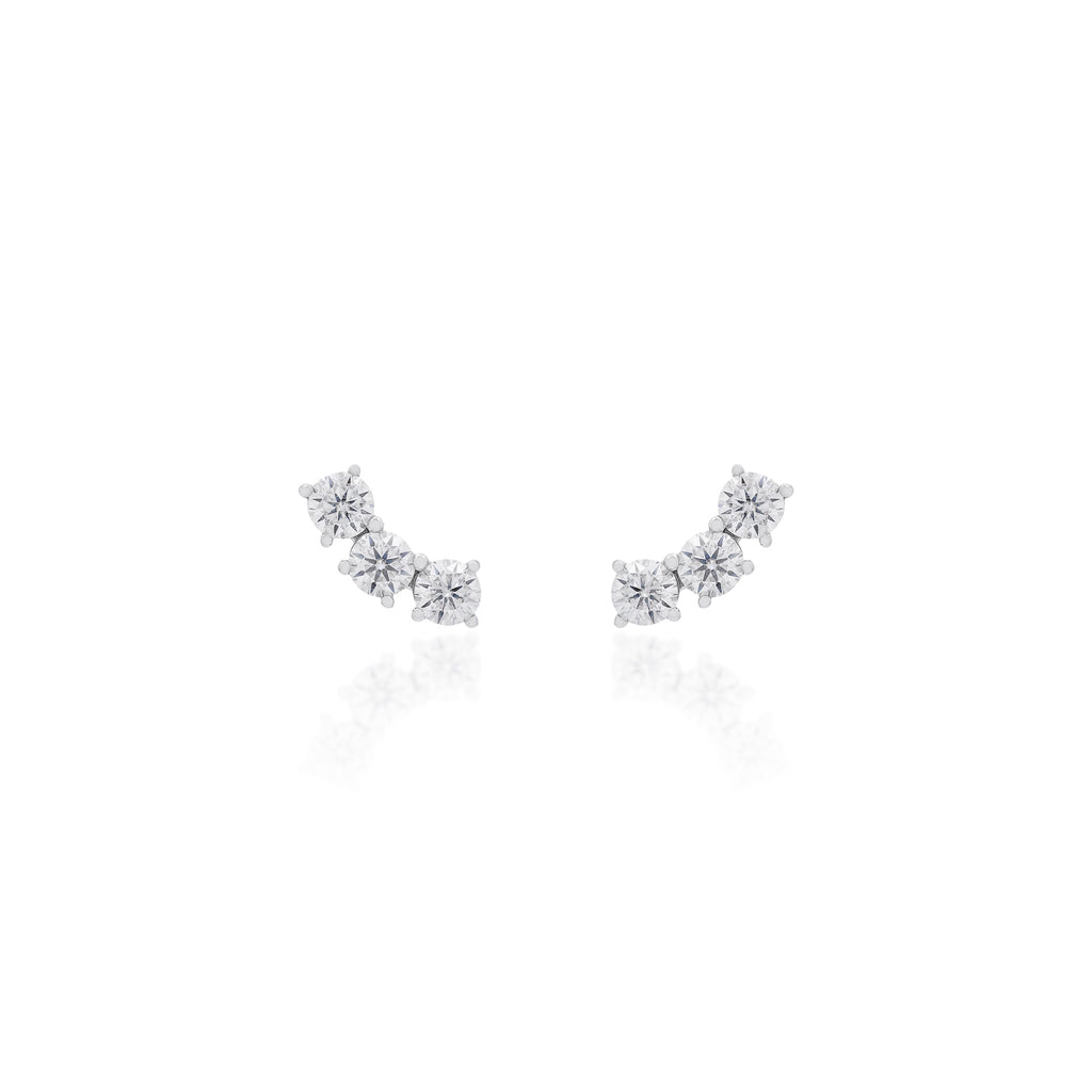 Brinco Earcuff Monique Moissanite Prata 925