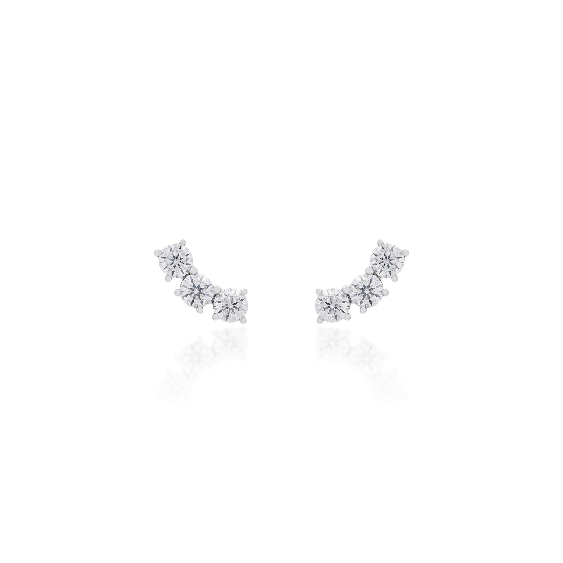 Brinco Earcuff Monique Moissanite Prata 925