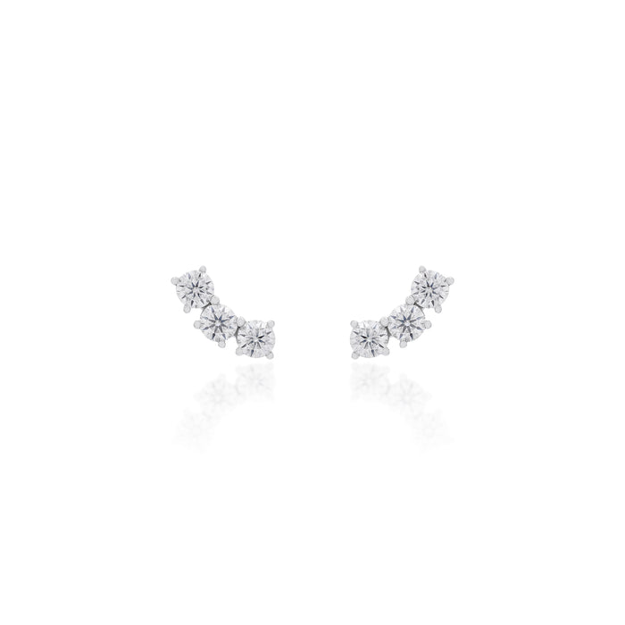 Brinco Earcuff Monique Moissanite Prata 925