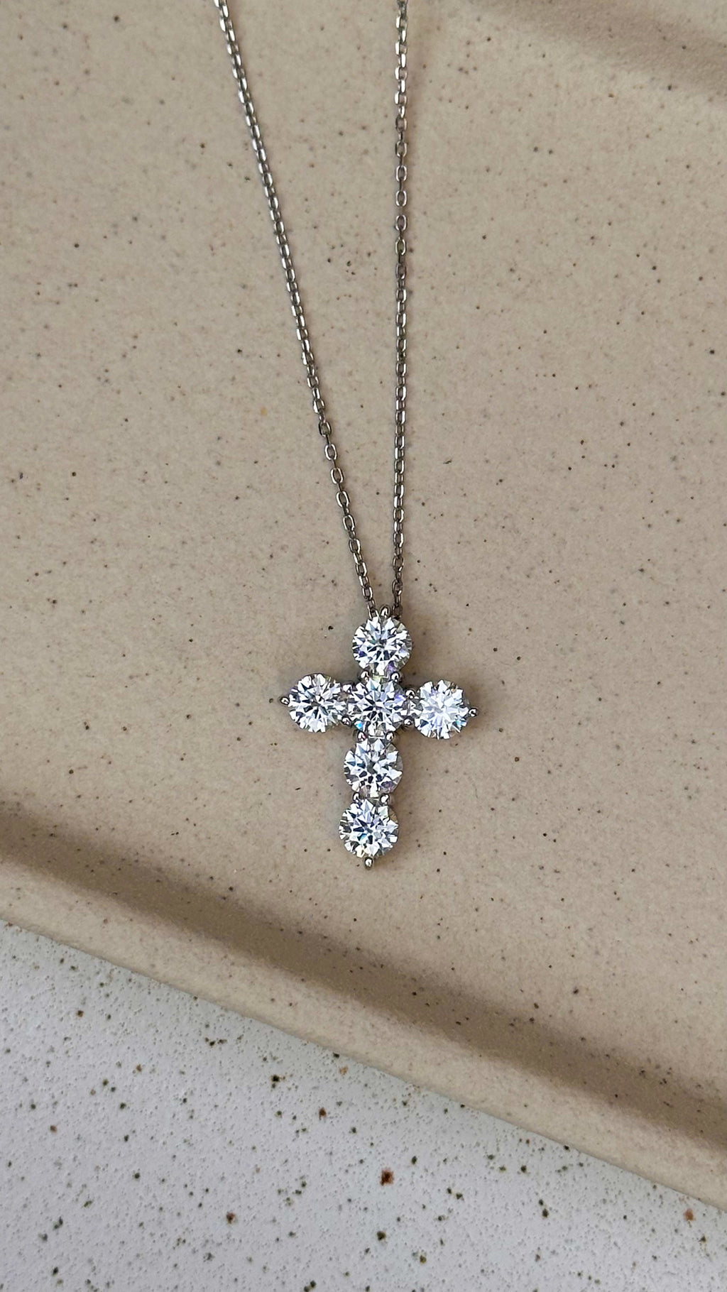 Colar Cruz Moissanite Prata 925
