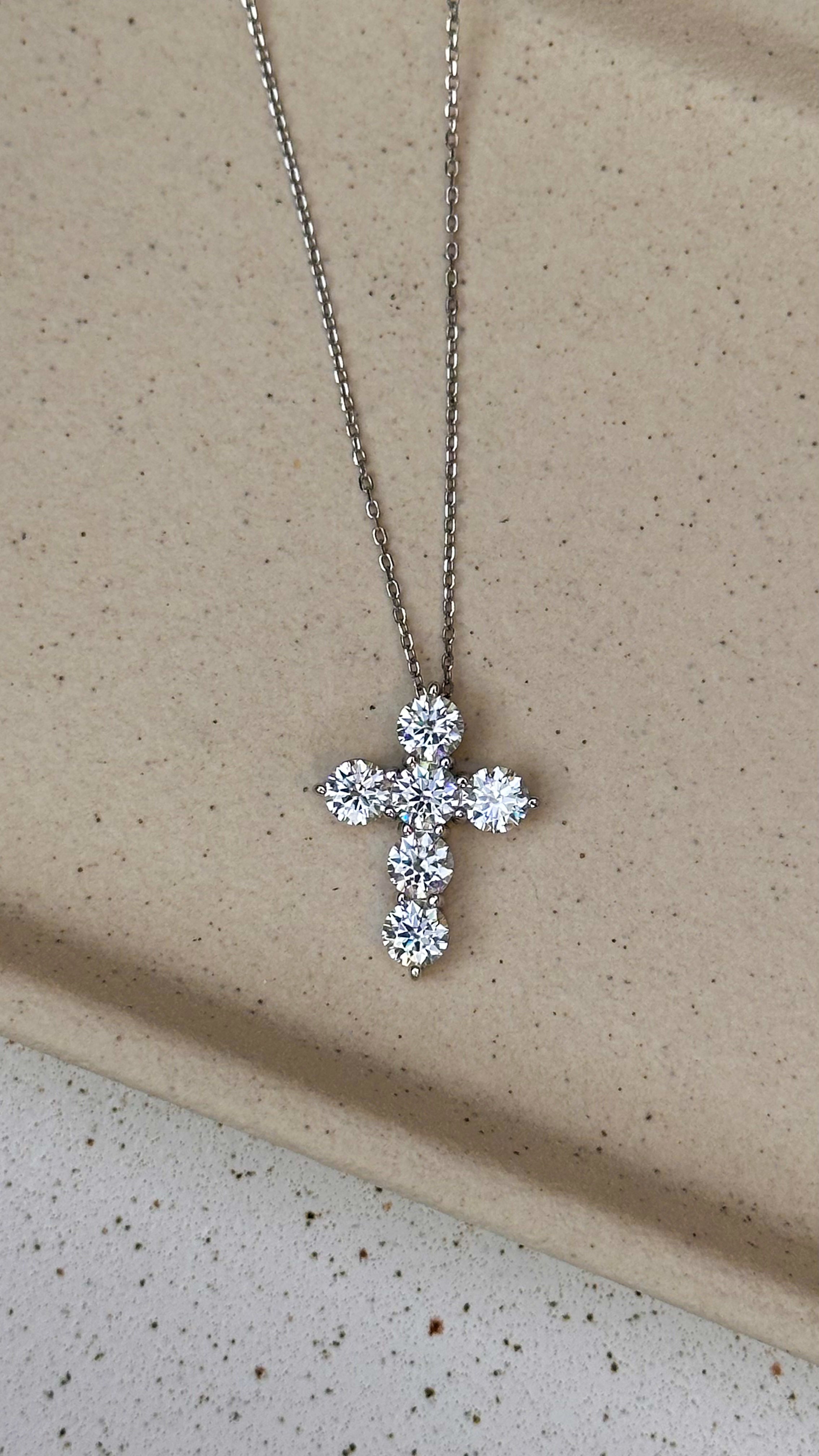 Colar Cruz Moissanite Prata 925