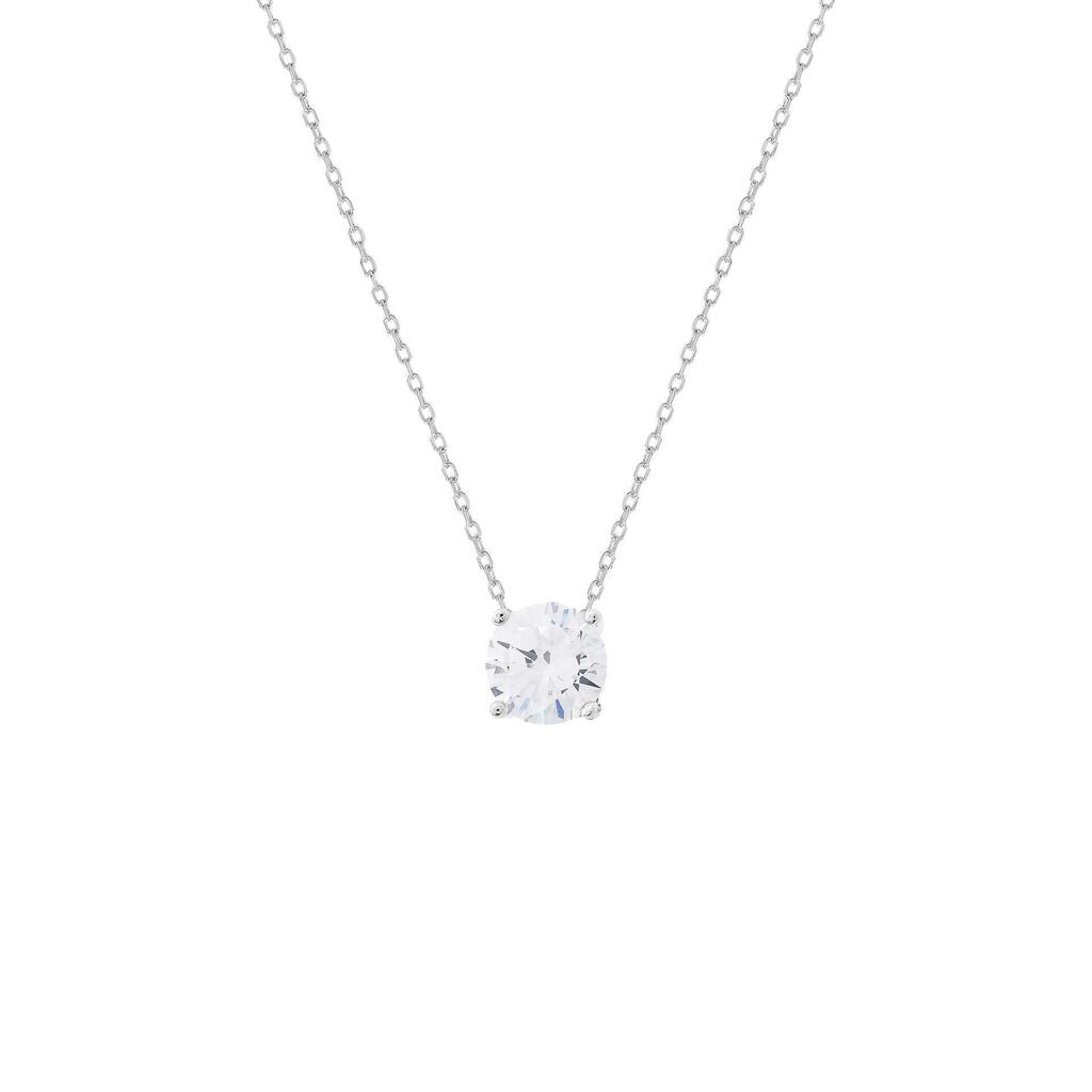 Colar Clair Zircônia Cristal 3mm Prata 925