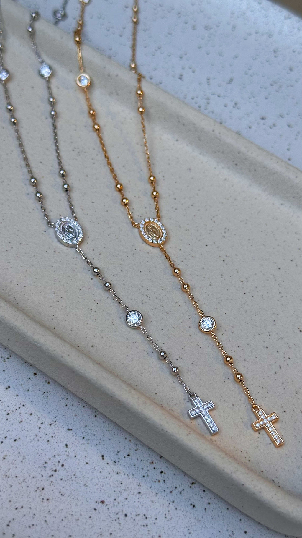 Colar Terço Moissanite Prata 925