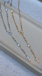 Colar Terço Moissanite Prata 925