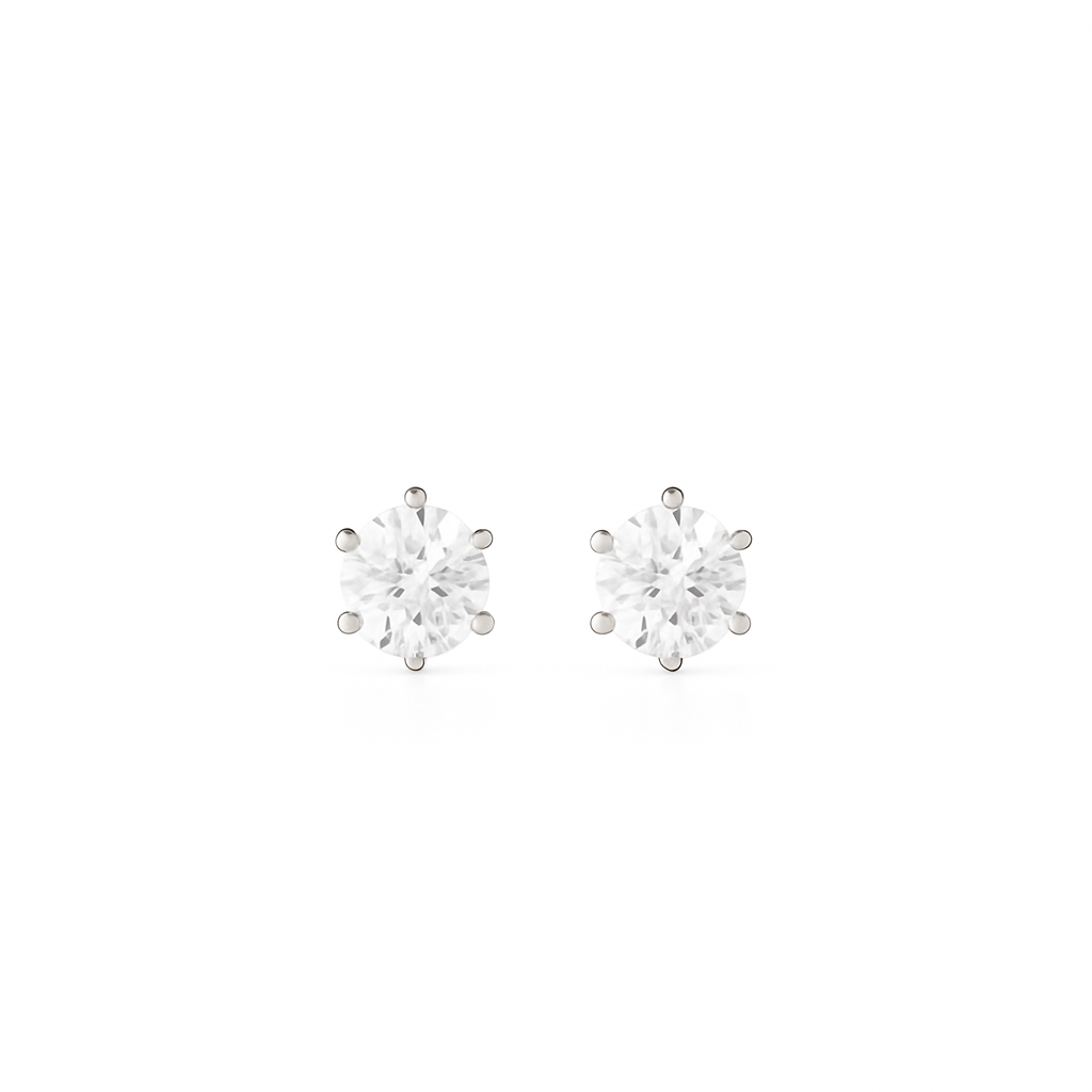 Brinco Esme Moissanite 6,5mm Prata 925