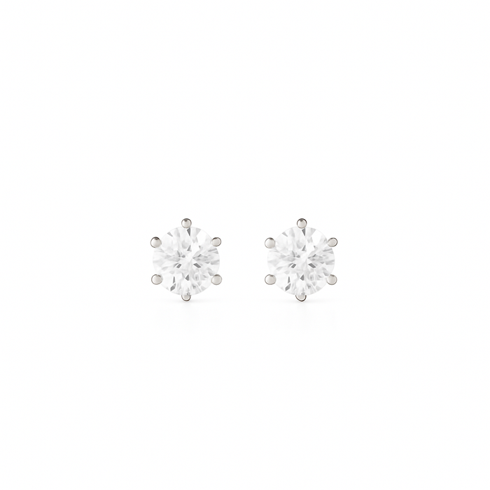 Brinco Esme Moissanite 6,5mm Prata 925