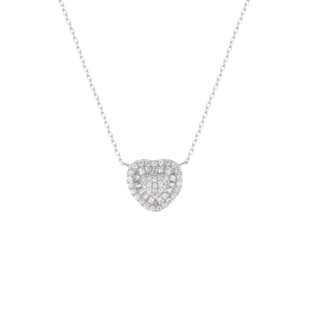 Colar Amore Baguetes Prata 925