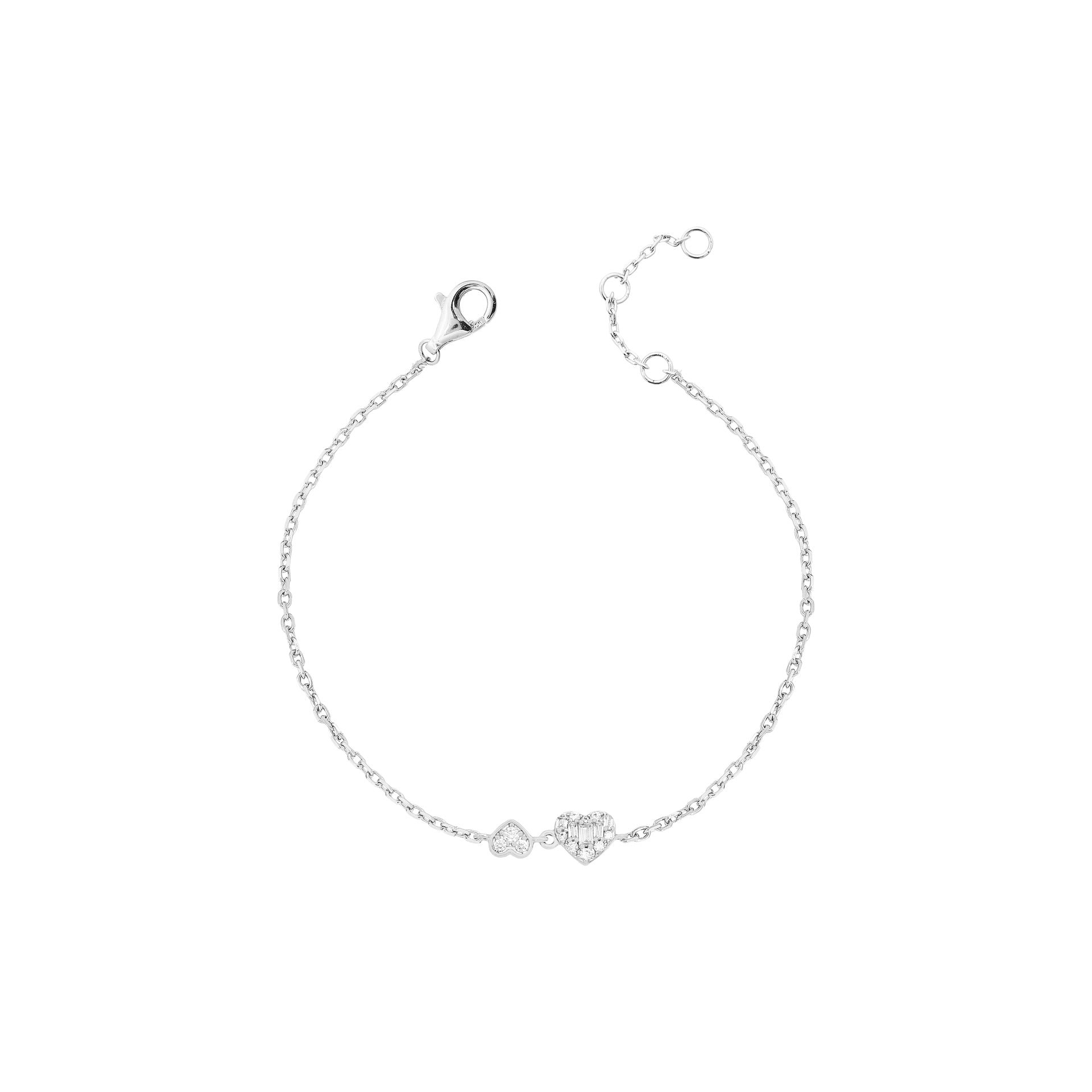 Pulseira Coração Duo Prata 925