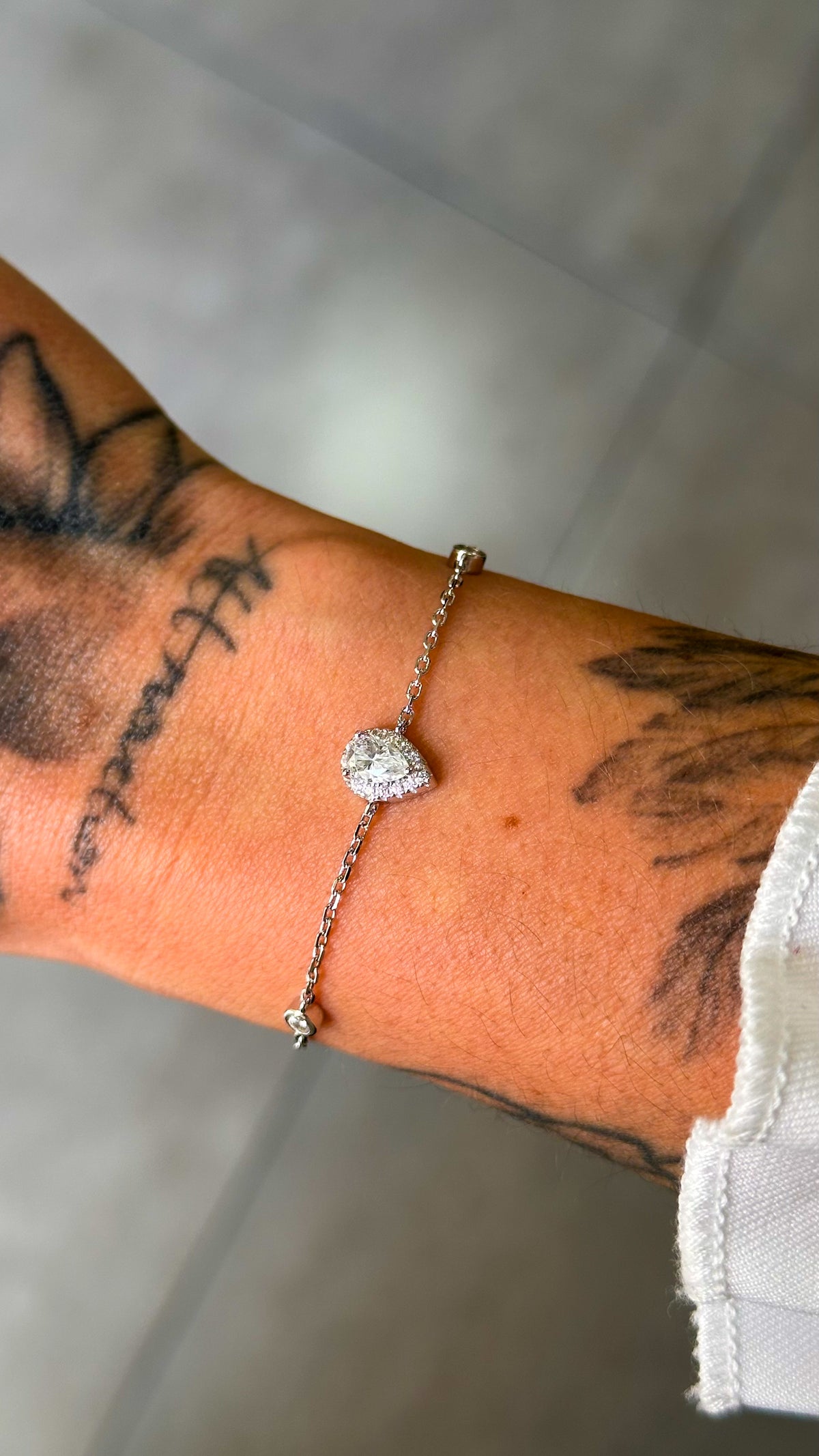 Pulseira Gota Moissanite Prata 925