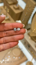 Brinco Portuguese Cut 6mm Moissanite Prata 925