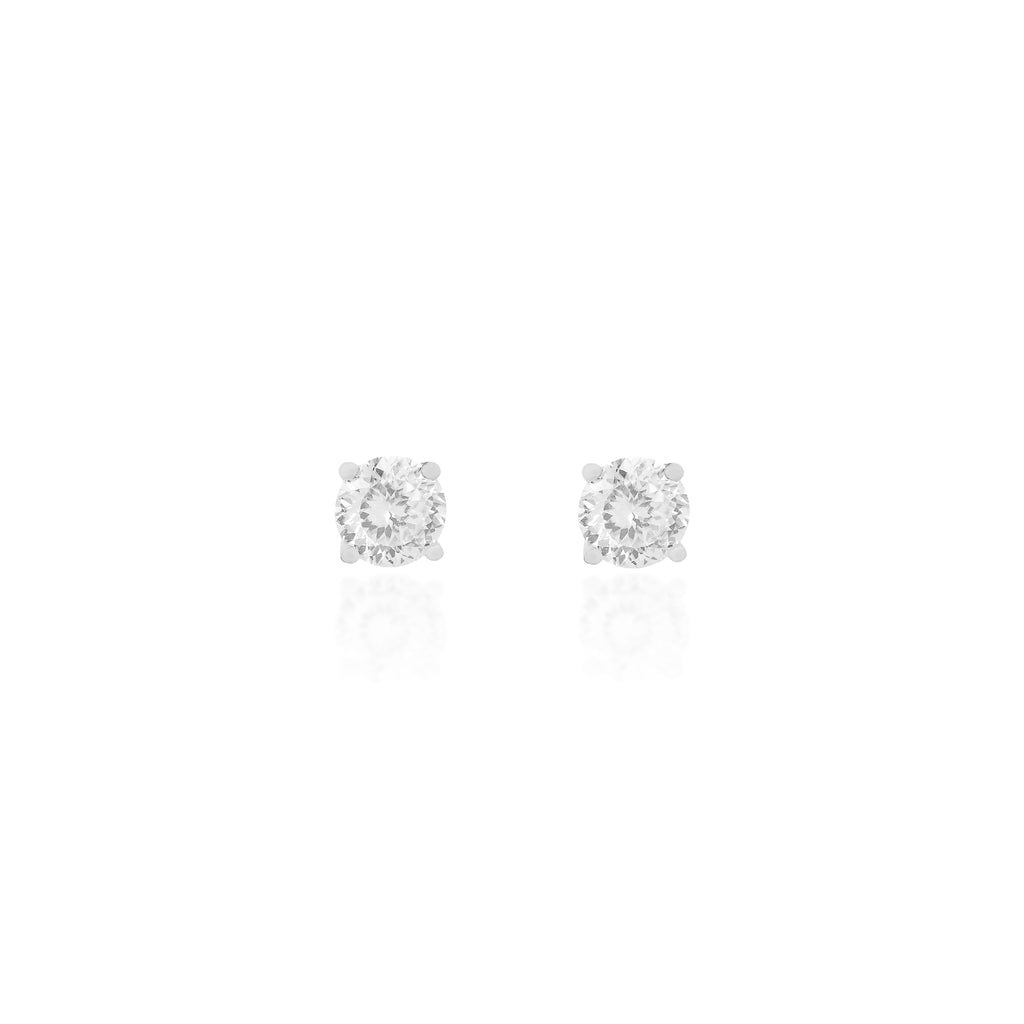 Brinco Portuguese Cut 6mm Moissanite Prata 925
