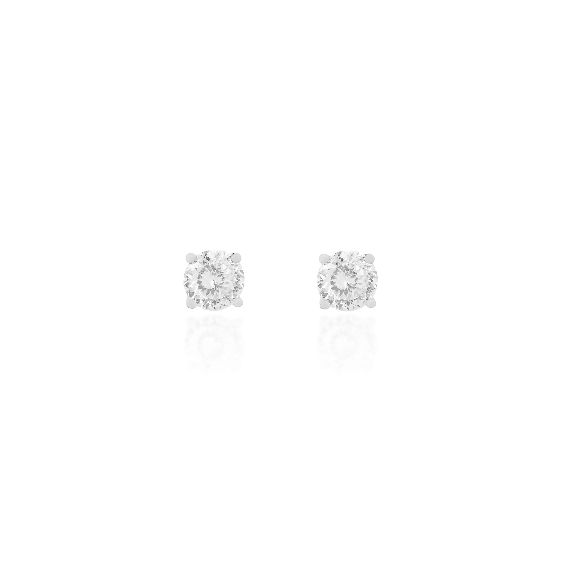 Brinco Portuguese Cut 6mm Moissanite Prata 925