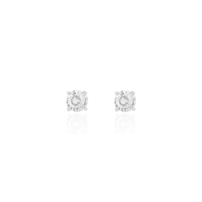 Brinco Portuguese Cut 6mm Moissanite Prata 925