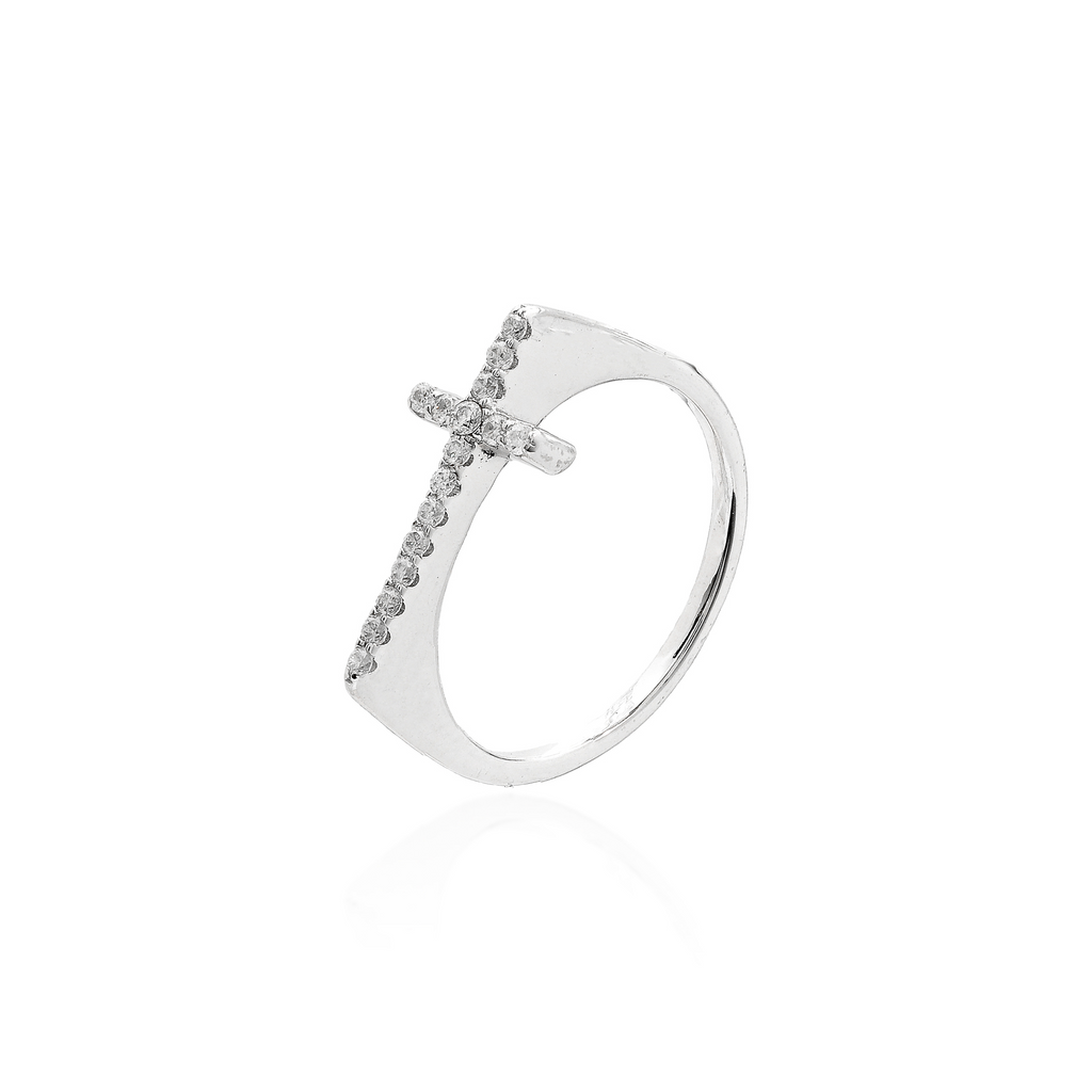 Anel Cruz Moissanite Prata 925