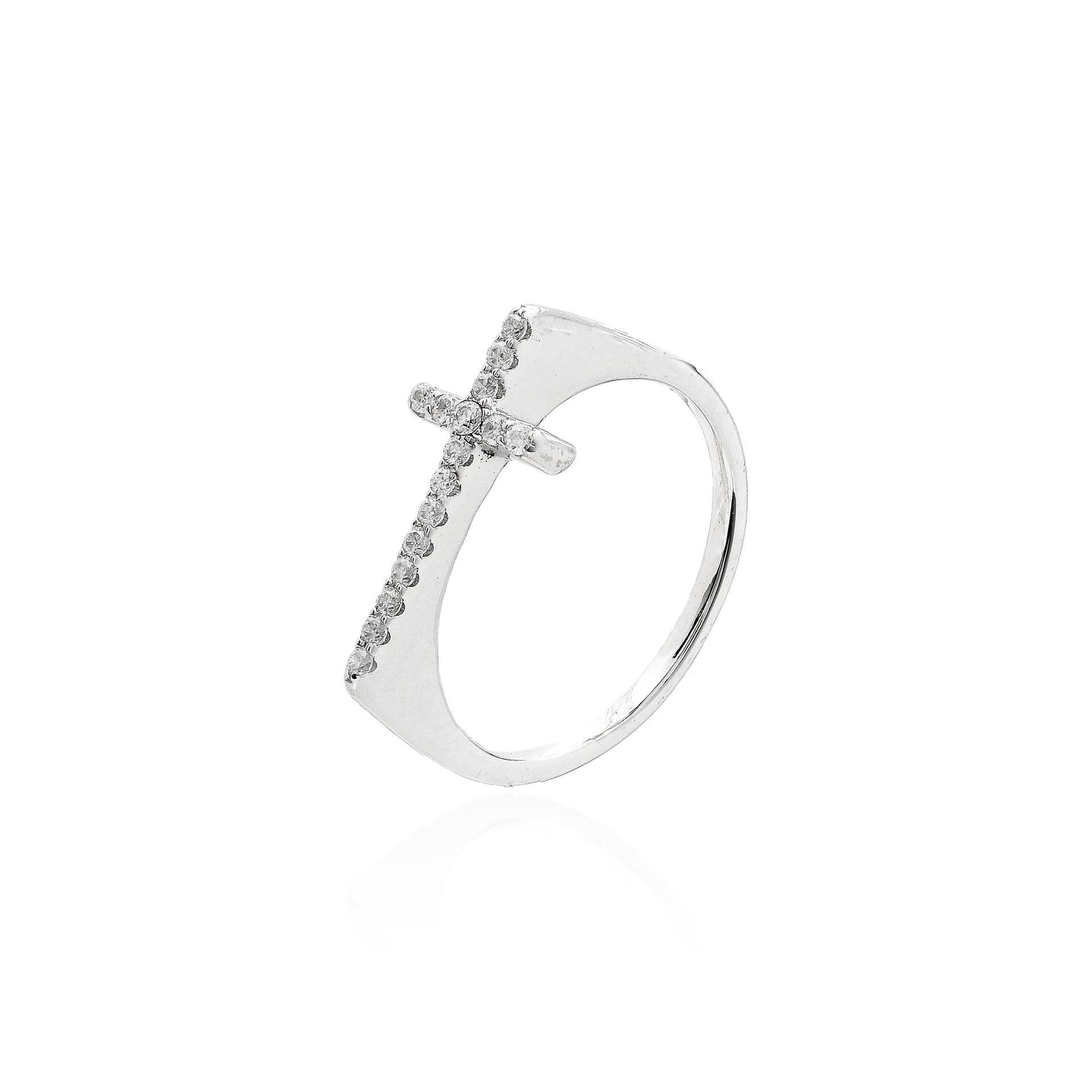 Anel Cruz Moissanite Prata 925