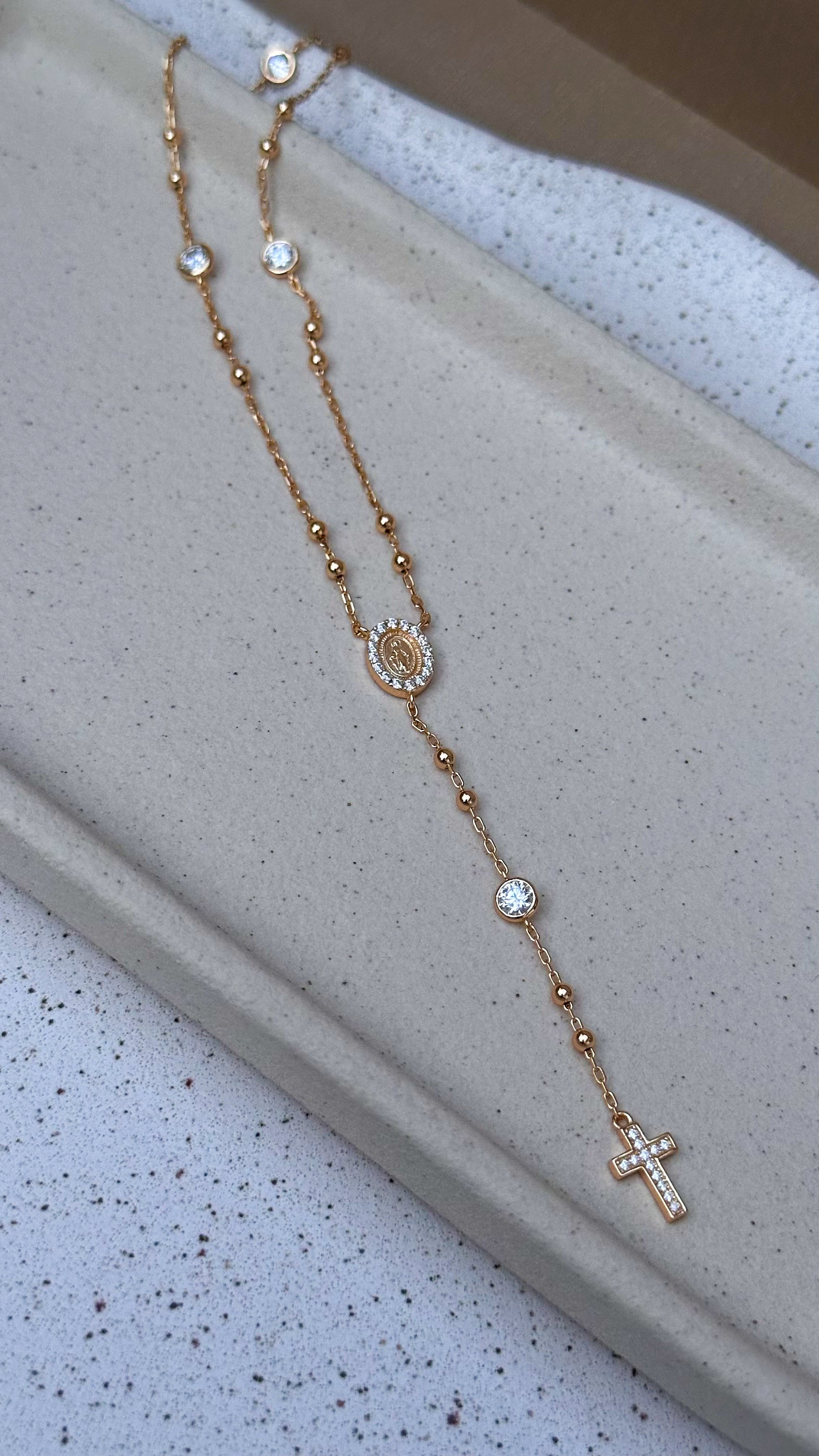 Colar Terço Moissanite Prata 925