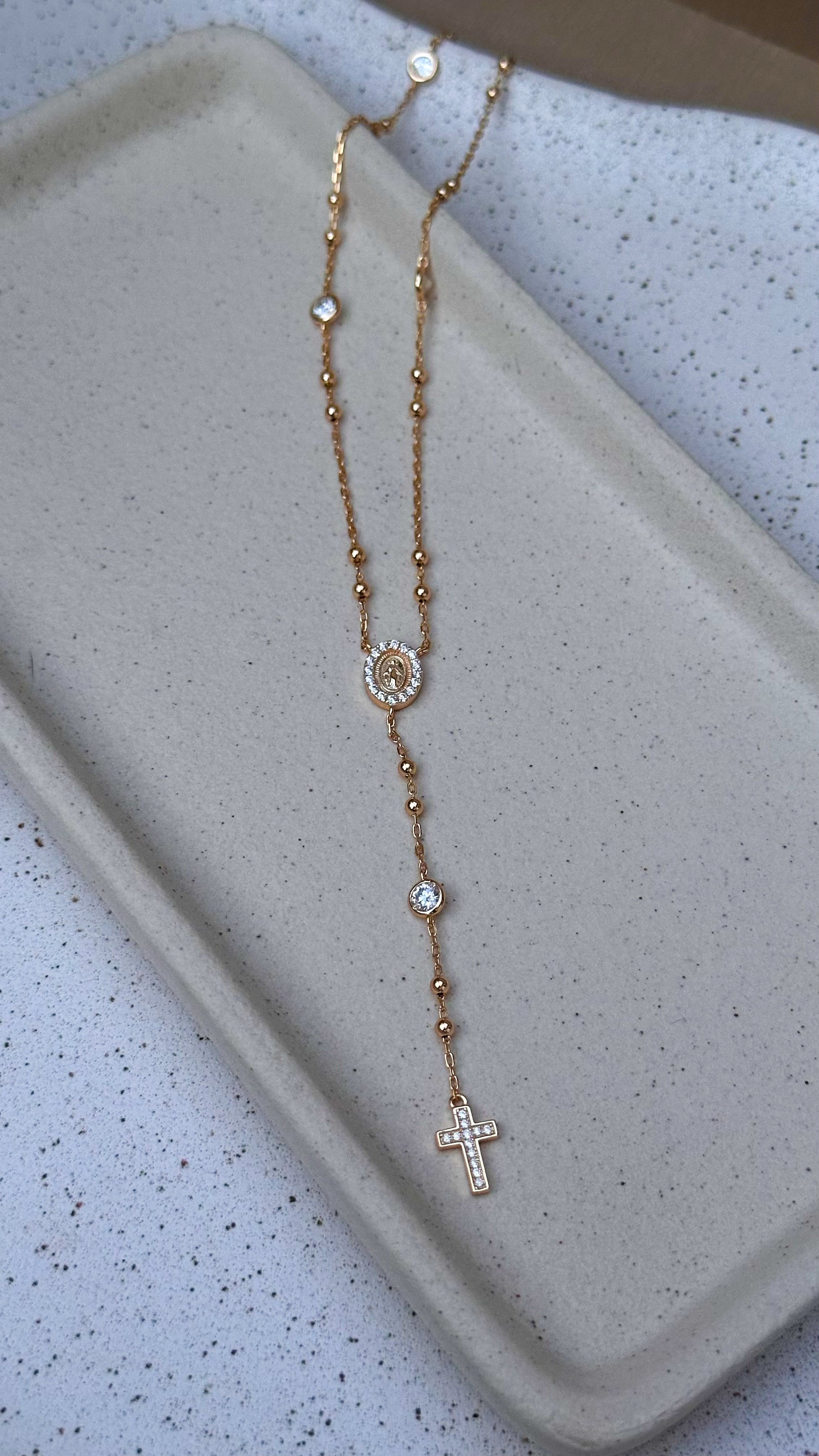 Colar Terço Moissanite Prata 925