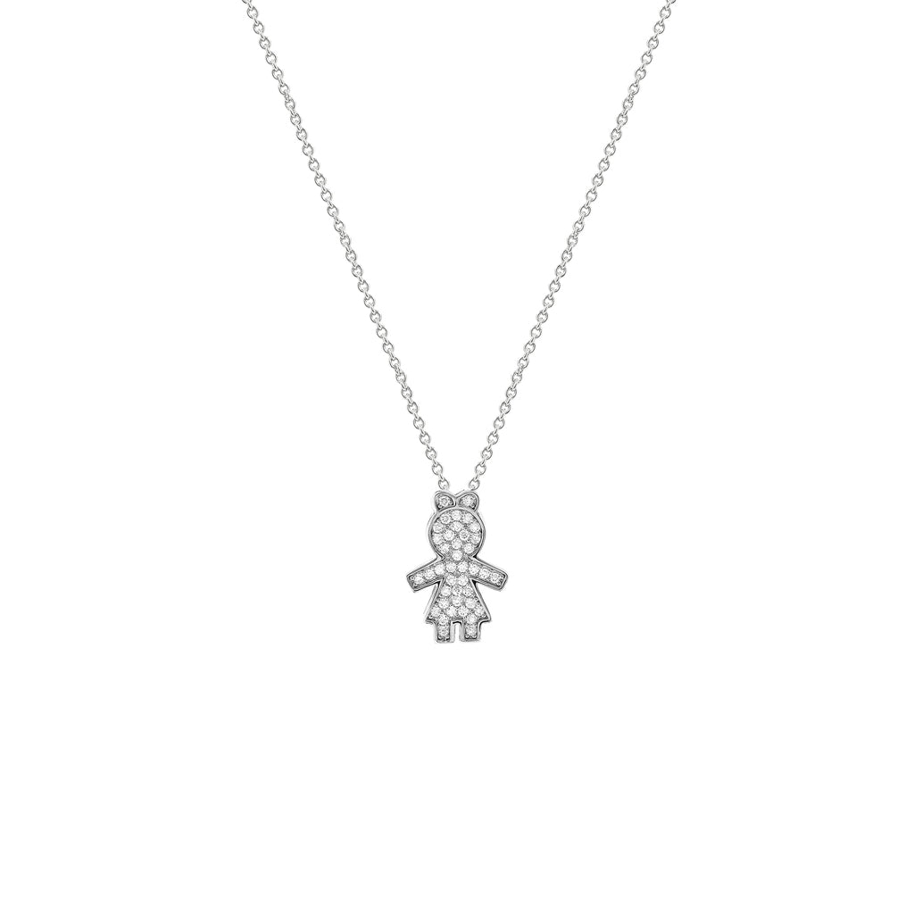 Colar Lia Moissanite Prata 925 pingente menina — Rubiê Joias