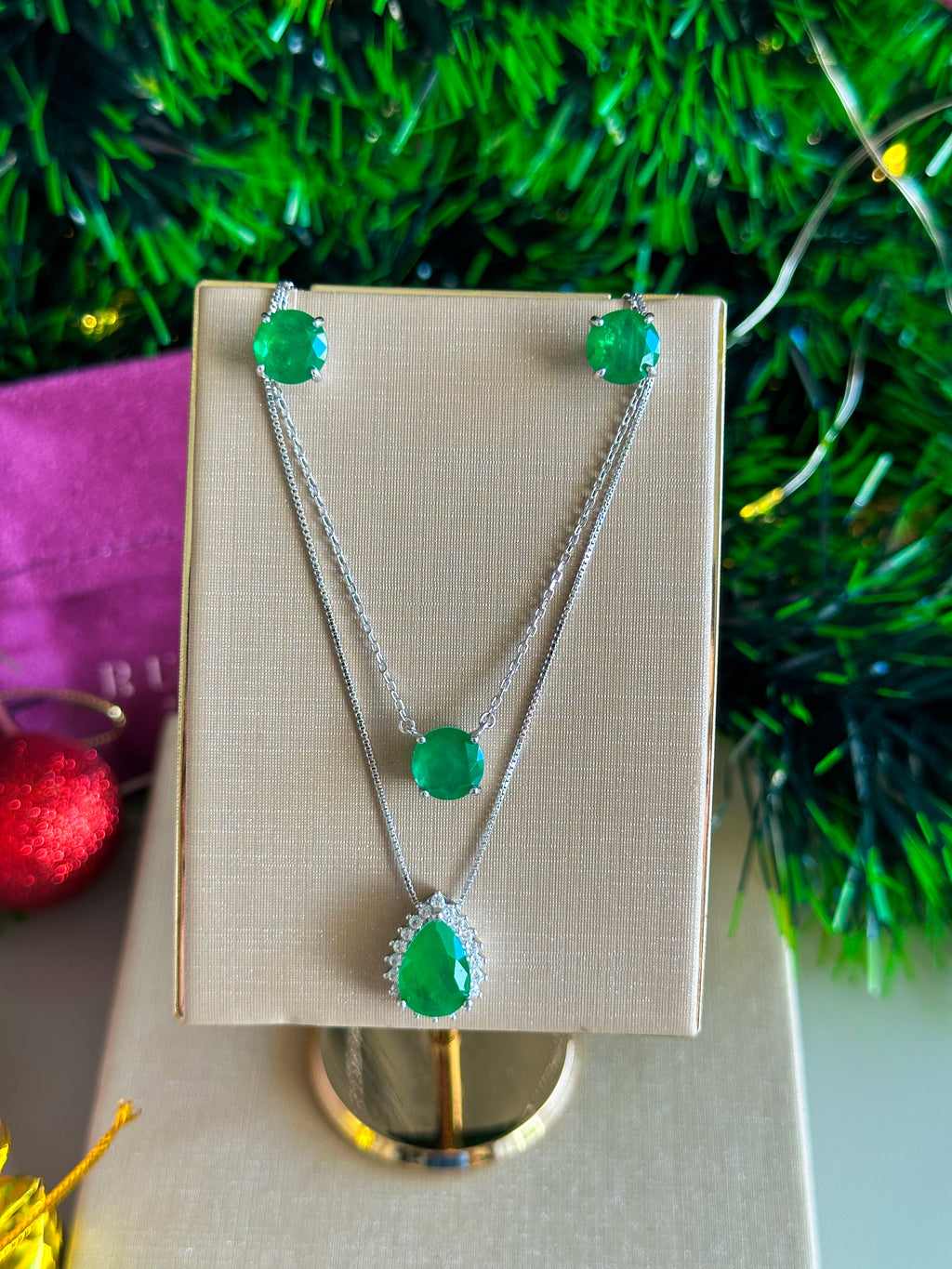 Colar Clair Esmeralda Prata 925