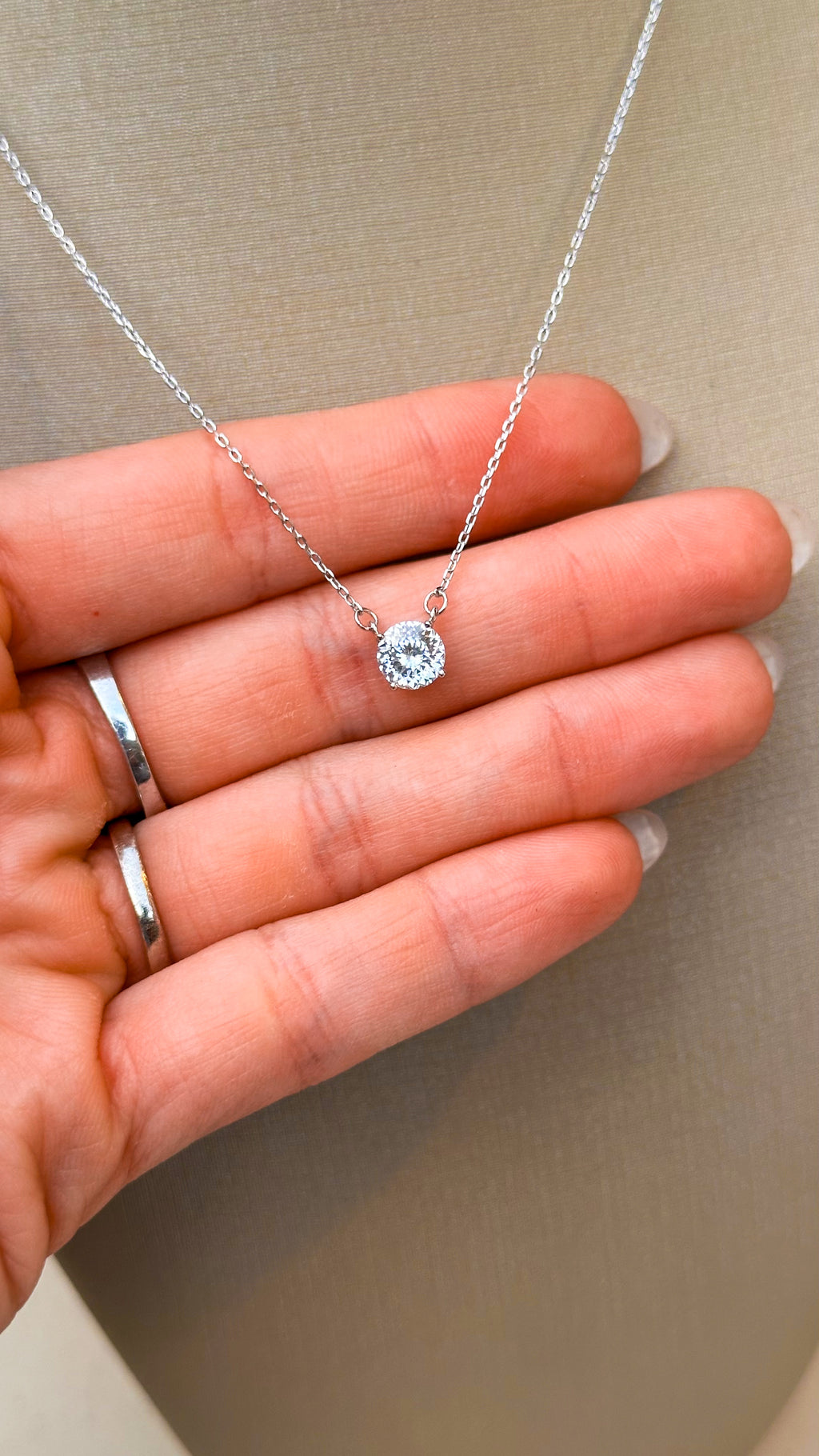 Colar Esme Portuguese Cut 6mm Moissanite Prata 925