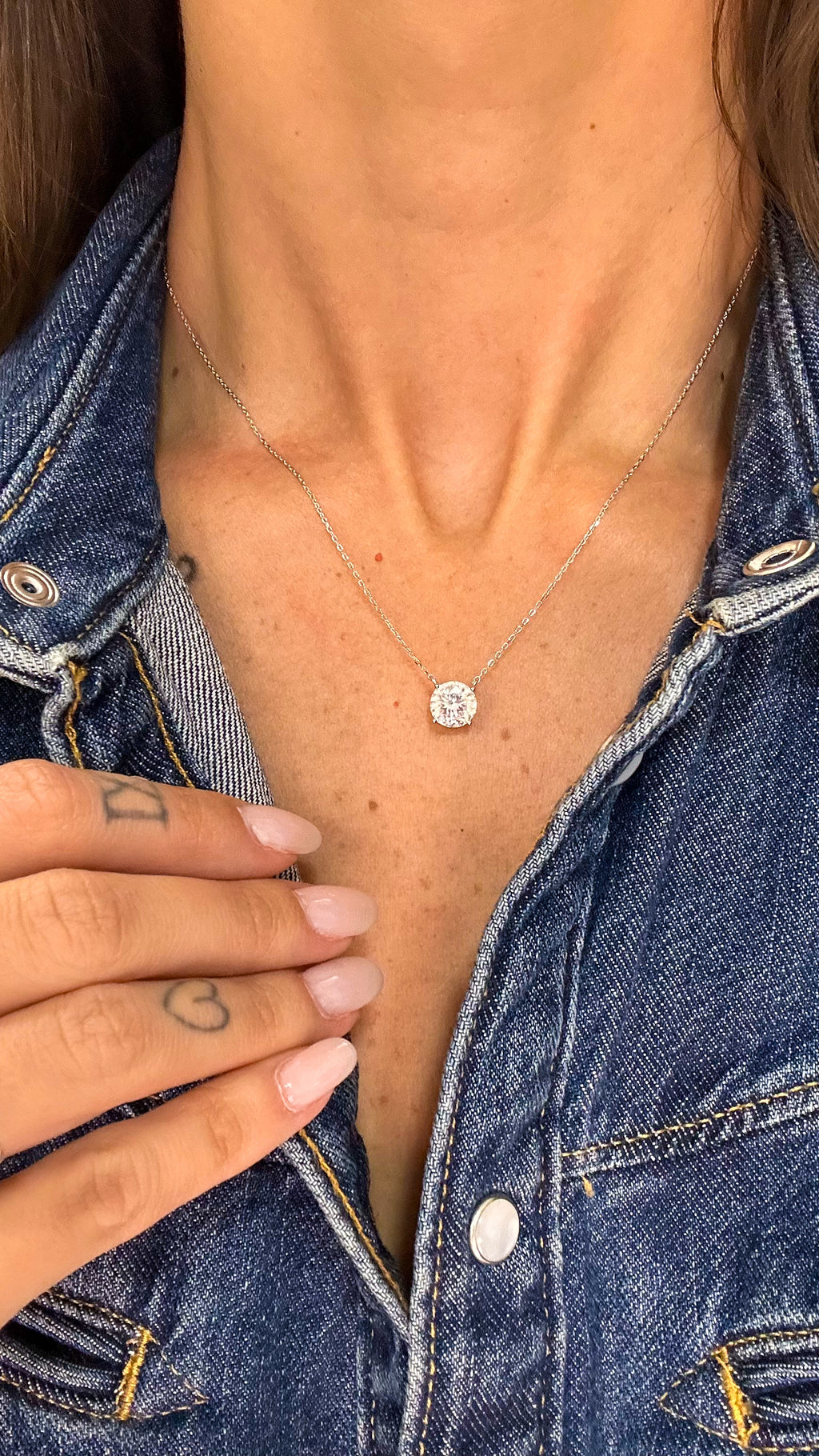 Colar Esme Portuguese Cut 8mm Moissanite Prata 925