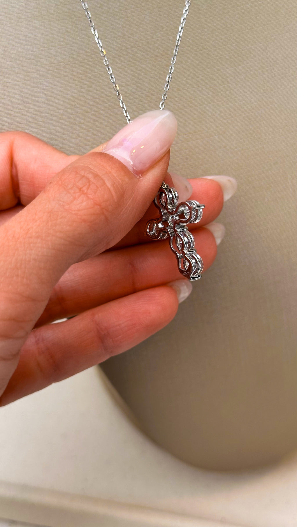 Colar Cruz Moissanite Prata 925