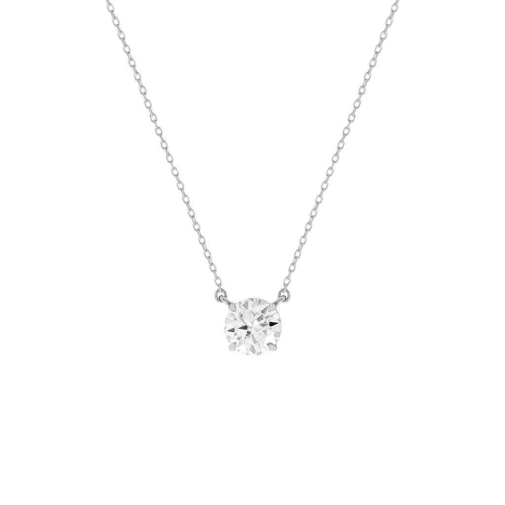 Colar Clair Zircônia Cristal 5mm Prata 925