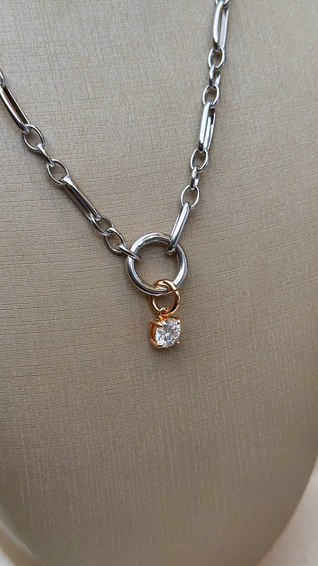Colar Elos Groumet Moissanite Prata 925
