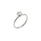 Anel Solitário Moissanite 5mm Prata 925