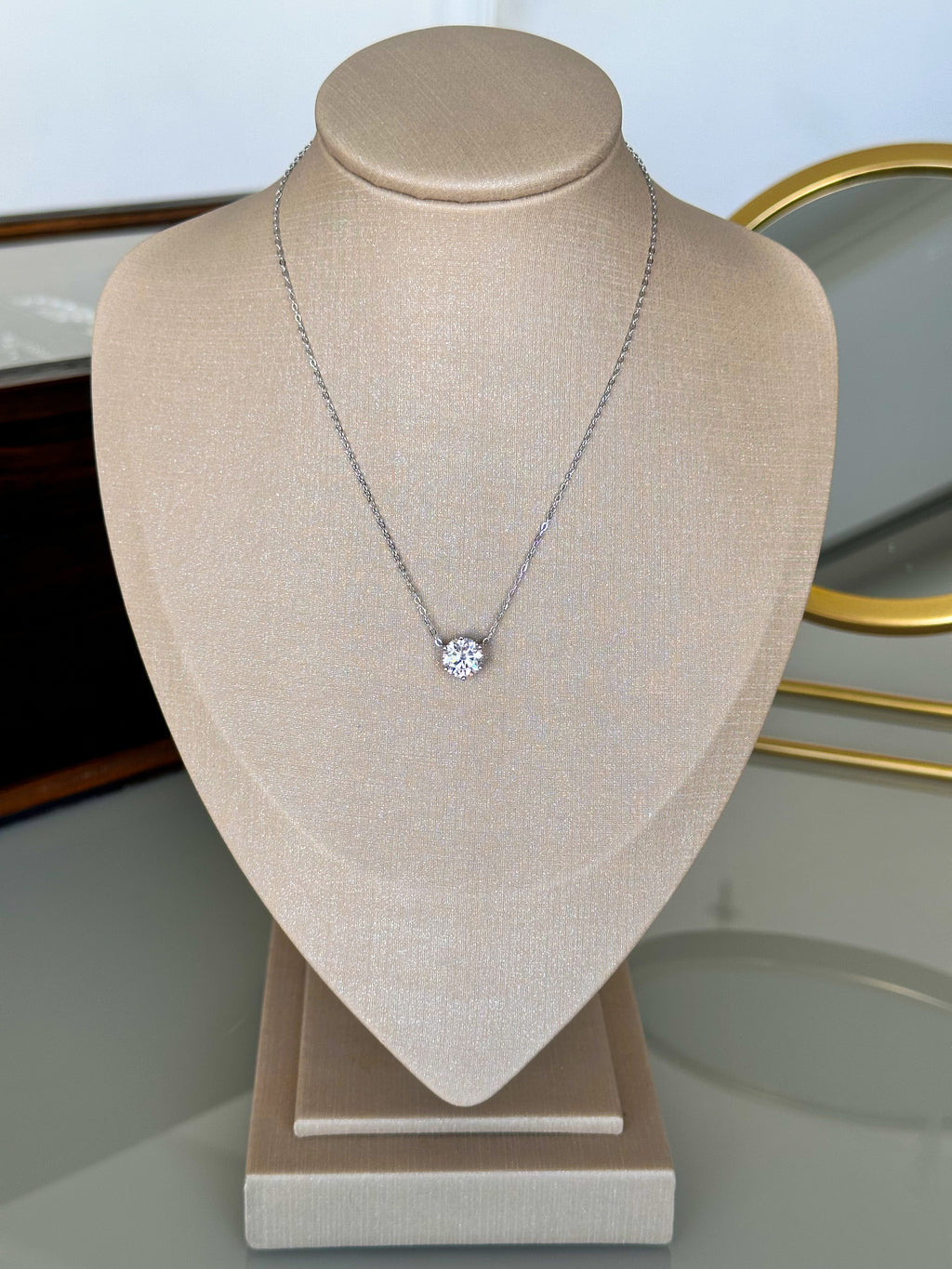 Colar Esme Moissanite 8mm Prata 925