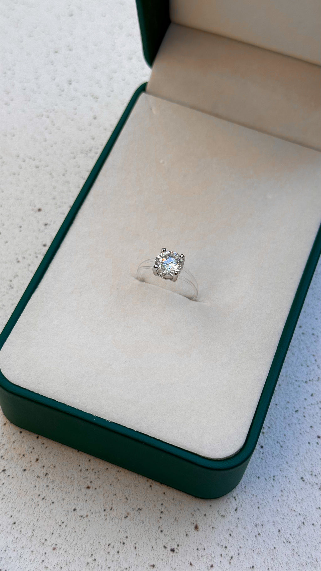 Anel Solitário Nylon 2ct Moissanite Prata 925