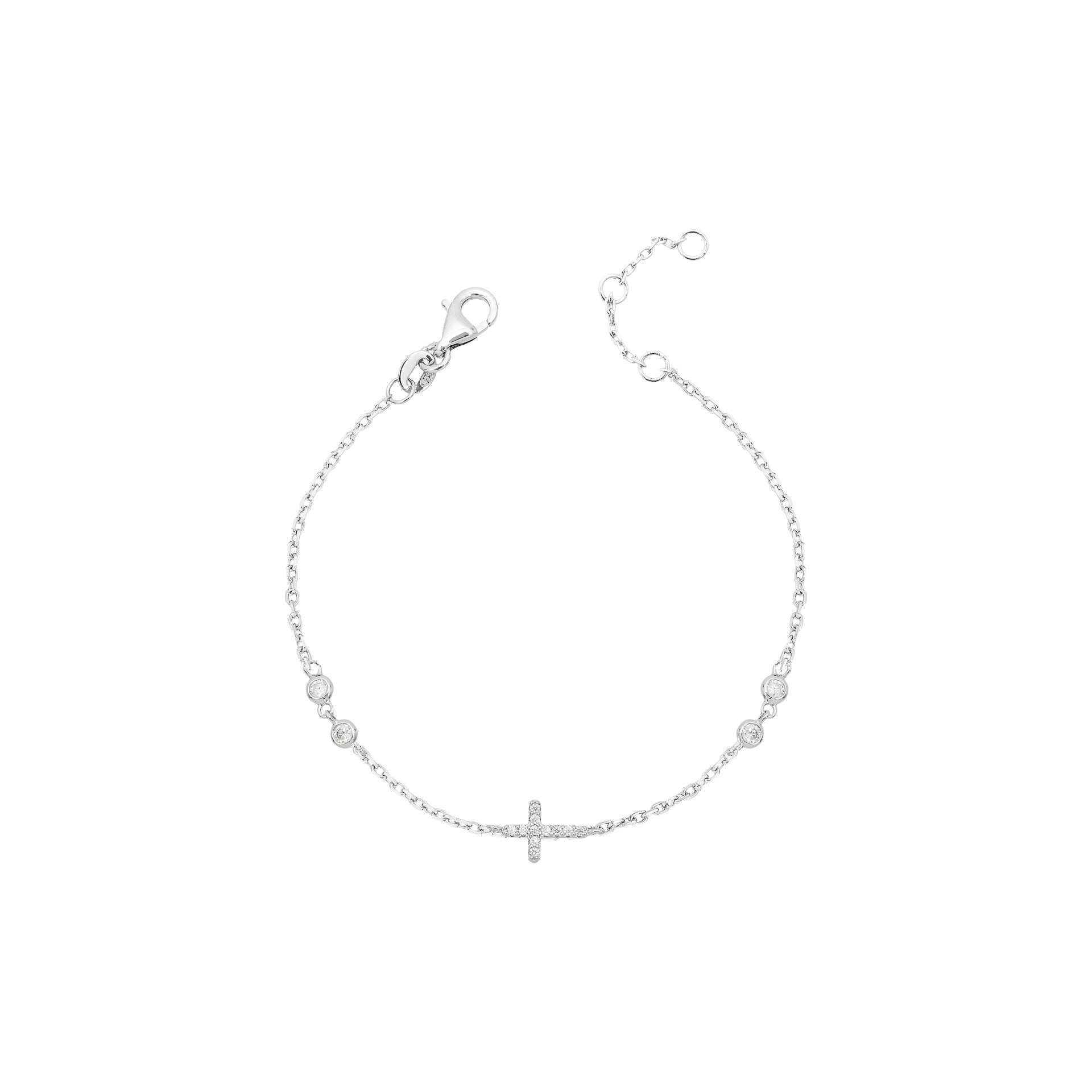 Pulseira Cruz Moissanite Prata 925
